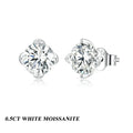 Silver-Tone Four-Prong Moissanite Solitaire Stud Earrings