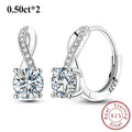 Crossover Moissanite Hoop Earrings in Sterling Silver