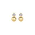Gold-Tone Moissanite Orb Stud Earrings in Sterling Silver