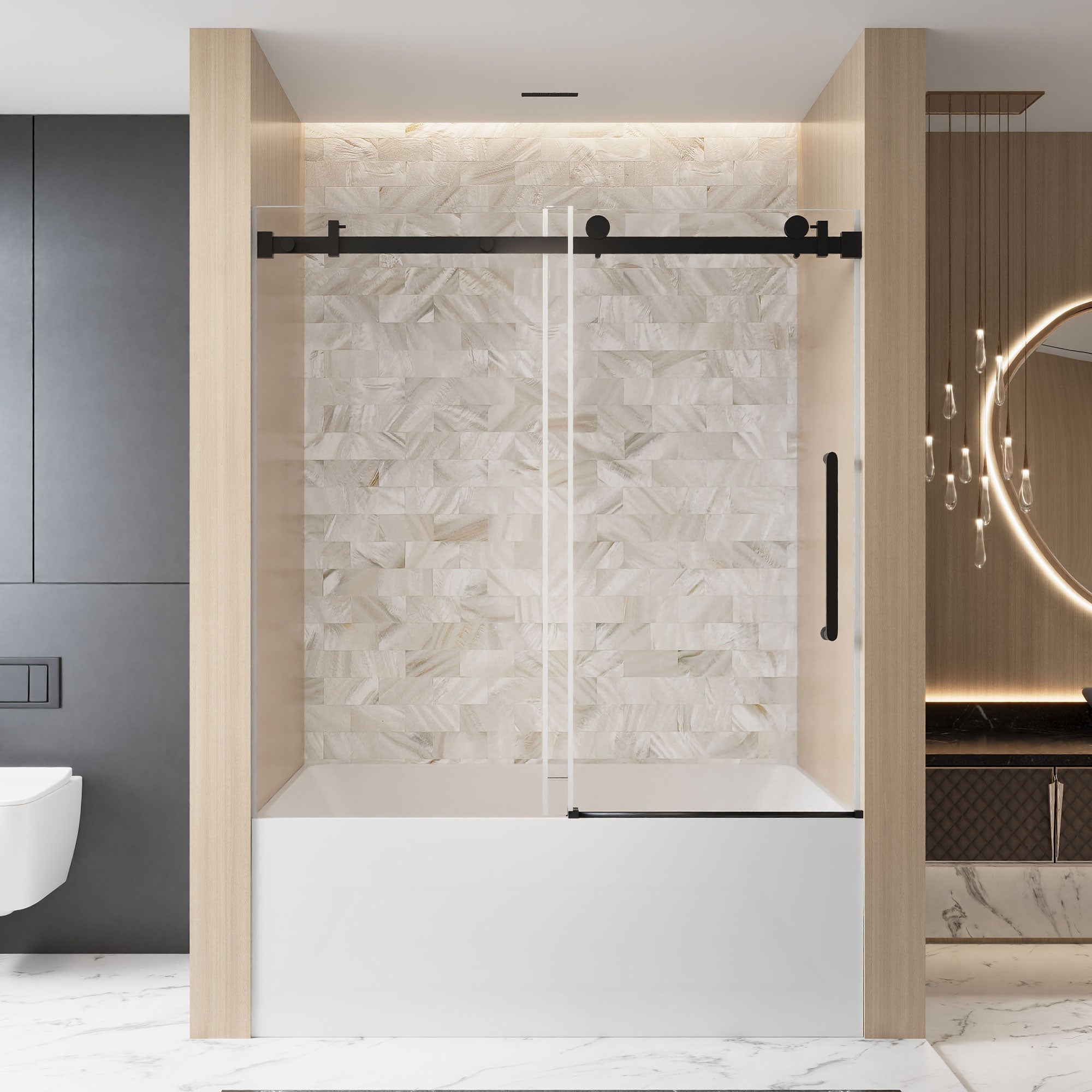 Frameless Single Sliding Shower Door