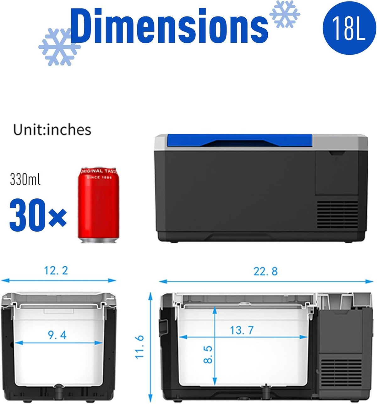 Portable Freezer with App Control - Black