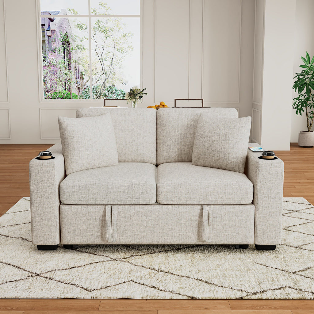60.6" Modern Loveseat Sofa Pull-out Sofa Bed