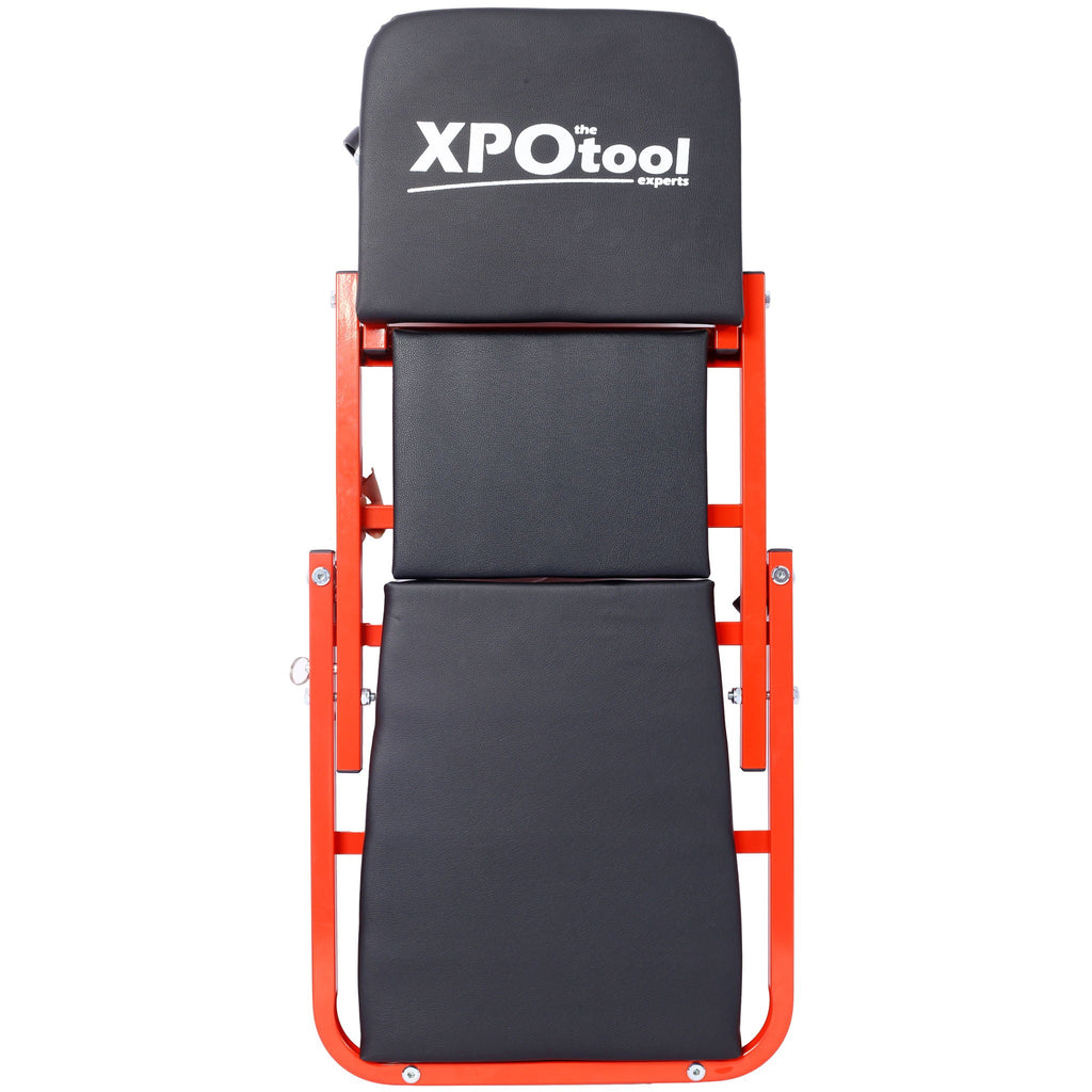 Red Z Creeper Mechanic Seat with Steel Frame and 6 Wheels - 2 in 1