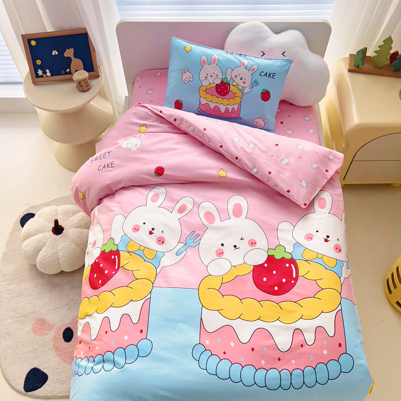 Cotton Kindergarten Three-piece Bedding Set