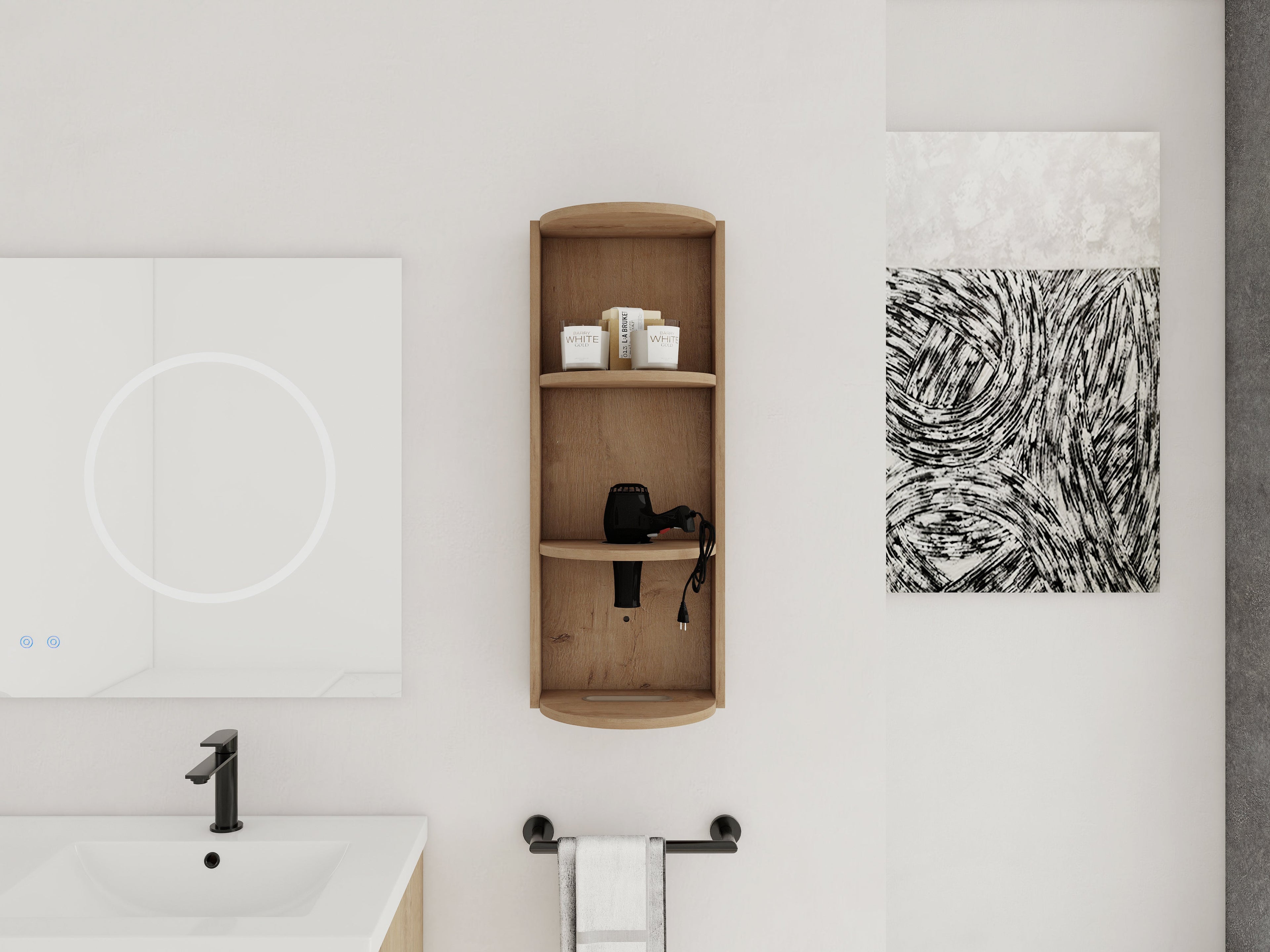 12" Bathroom Wall-Mounted Storage Rack