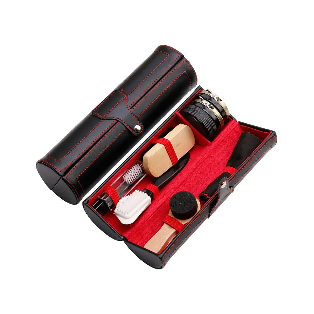 Black Shoe-Care Accessory Kit with Carrying Case