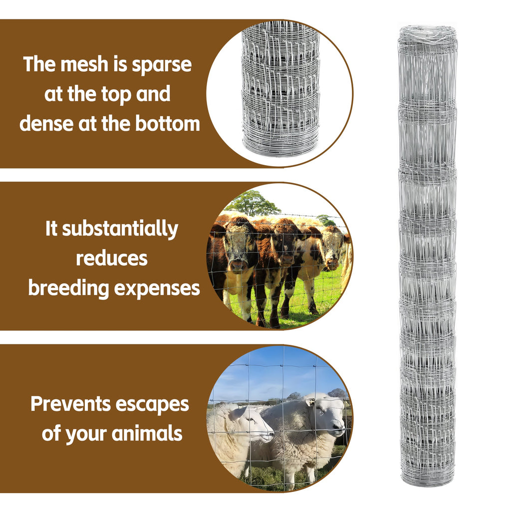 5x164 ft Advanced Weave Wire Fencing with Galvanized Finish - Silver