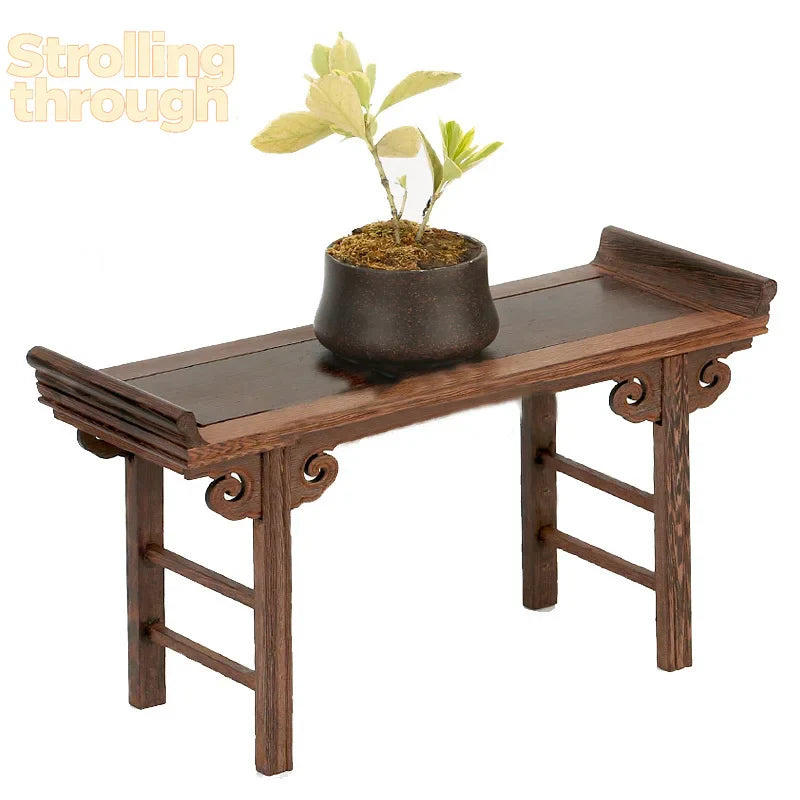 Chinese Redwood Low Tea Table and Display Stand