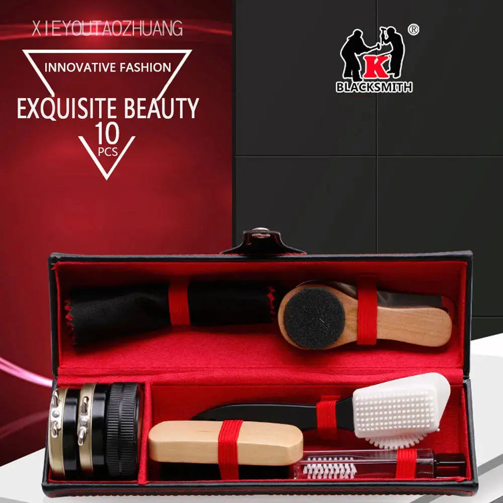 Black Shoe-Care Accessory Kit with Carrying Case