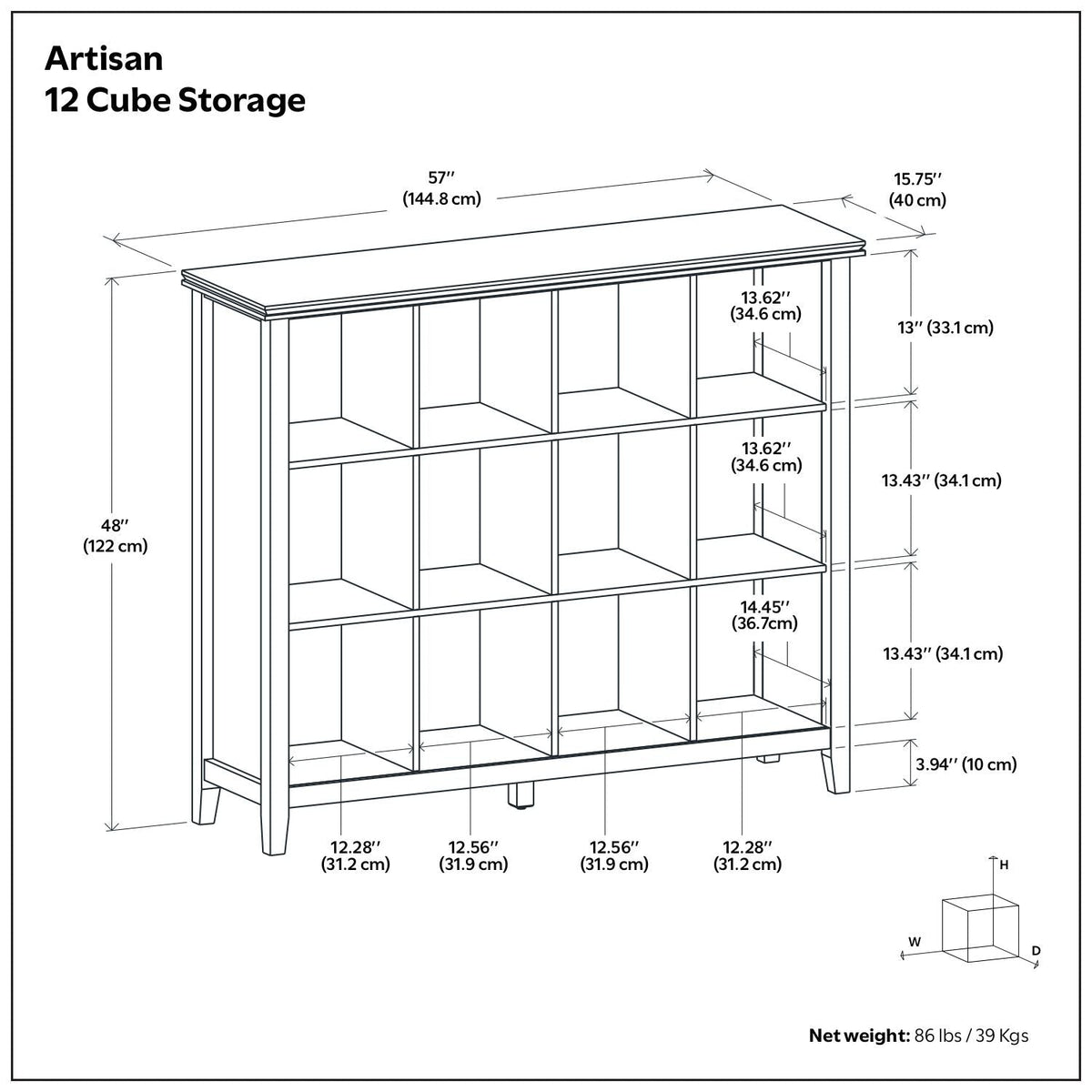 Cube Storage Organizer with Large Cubbies - Multiple Colors