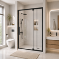 Semi-Frameless Pivot Hinged Glass Shower Door