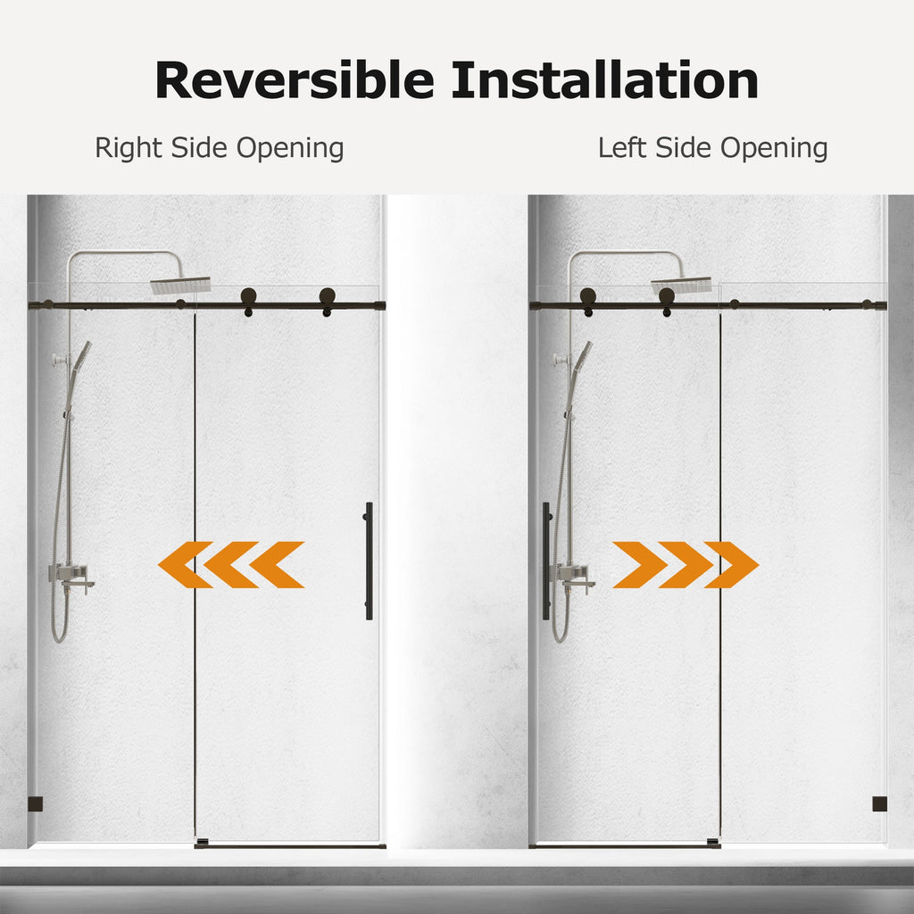46-48" W * 76" H Frameless Single Sliding Shower Doors