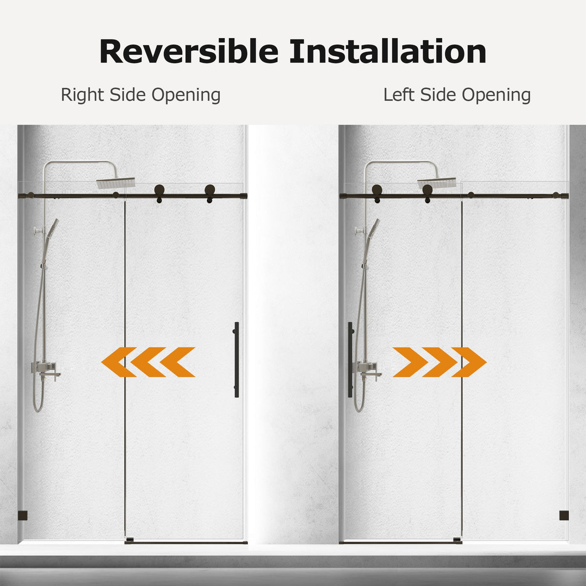 46-48" W * 76" H Frameless Single Sliding Shower Doors