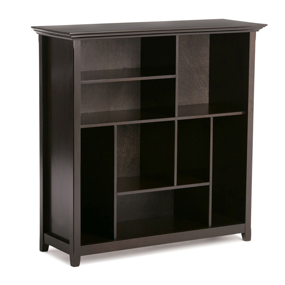 Multi Cube Bookcase and Storage Unit with Eight Storage Cubbies - Black, Gray, White, Dark Brown