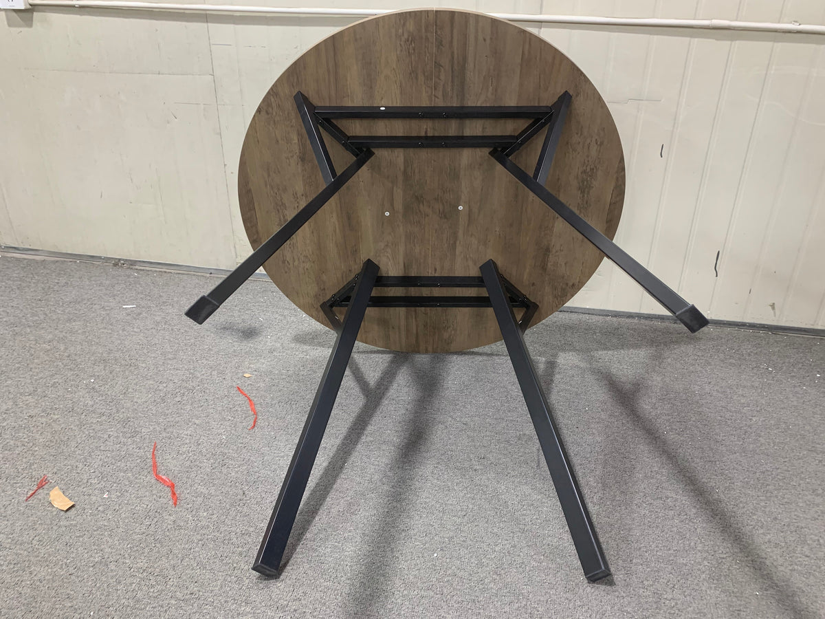 35.43 Inch Round Dining Table with Metal Frame