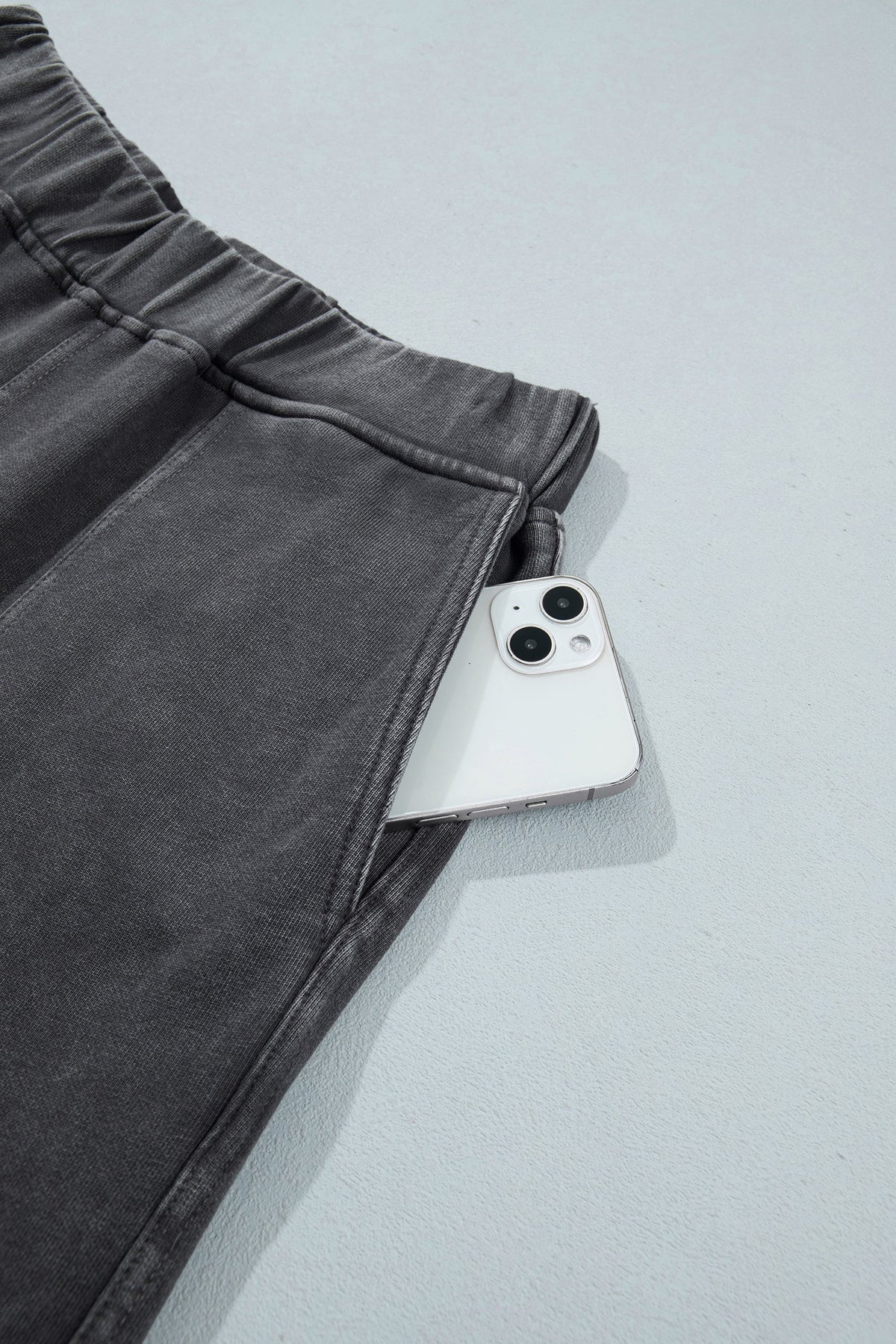 Lola Mineral Wash Seam Detail Elastic Waist Barrel Pants