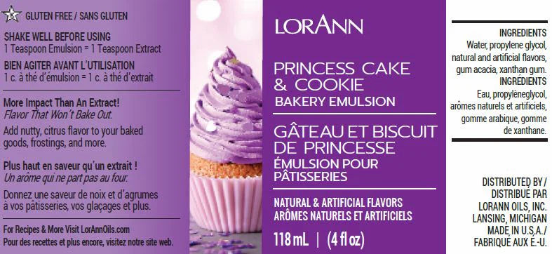 LorAnn Oils Princess Cake and Cookie Bakery Emulsion, 4 fl. oz