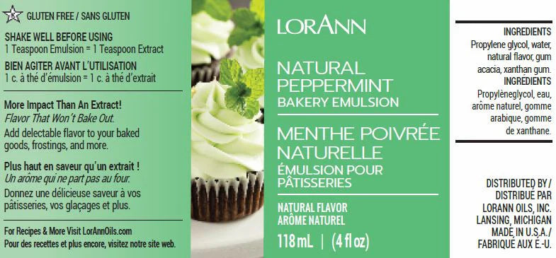 LorAnn Oils Natural Peppermint Bakery Emulsion, 4 fl. oz