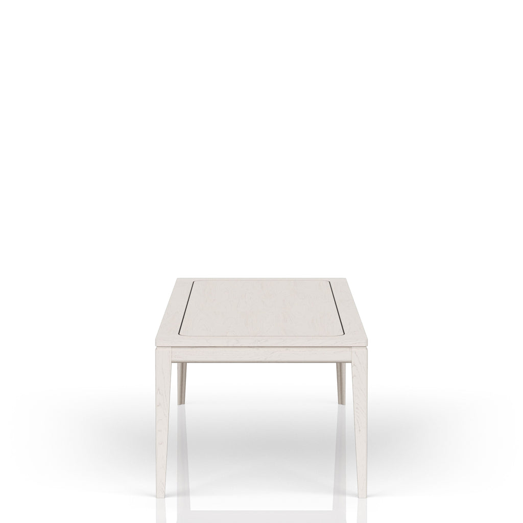 Expandable Leg Table with Metal Inlay - Vanilla