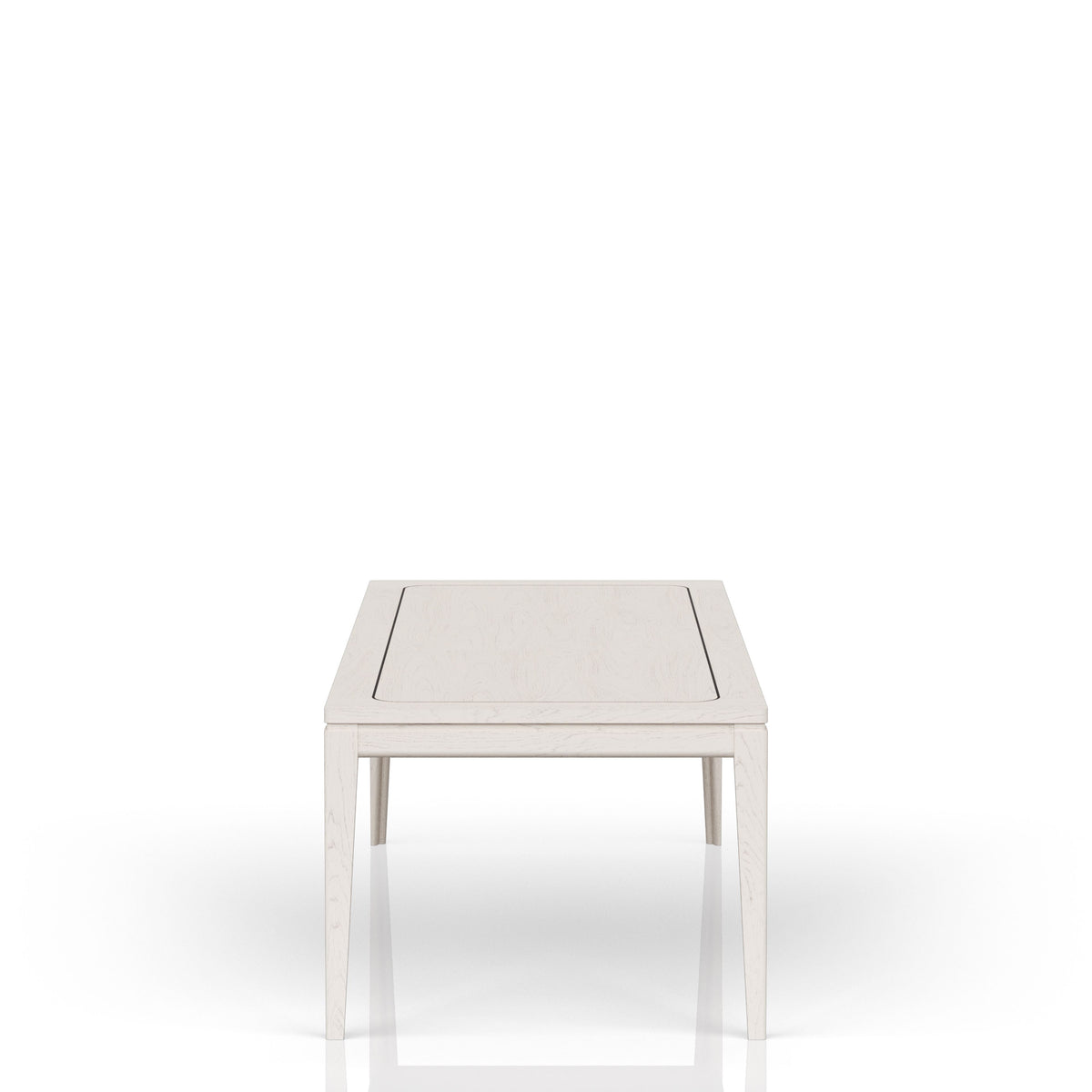 Expandable Leg Table with Metal Inlay - Vanilla