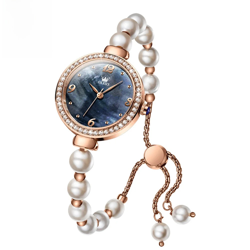Women's Faux Pearl Bracelet Quartz Watch