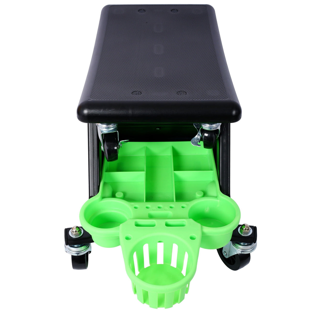 Rolling Detailing Creeper Seat with Removable Tool Trays - Green