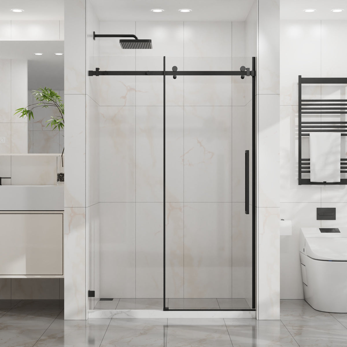 Goodyo 48" W x 72" H Sliding Shower Door
