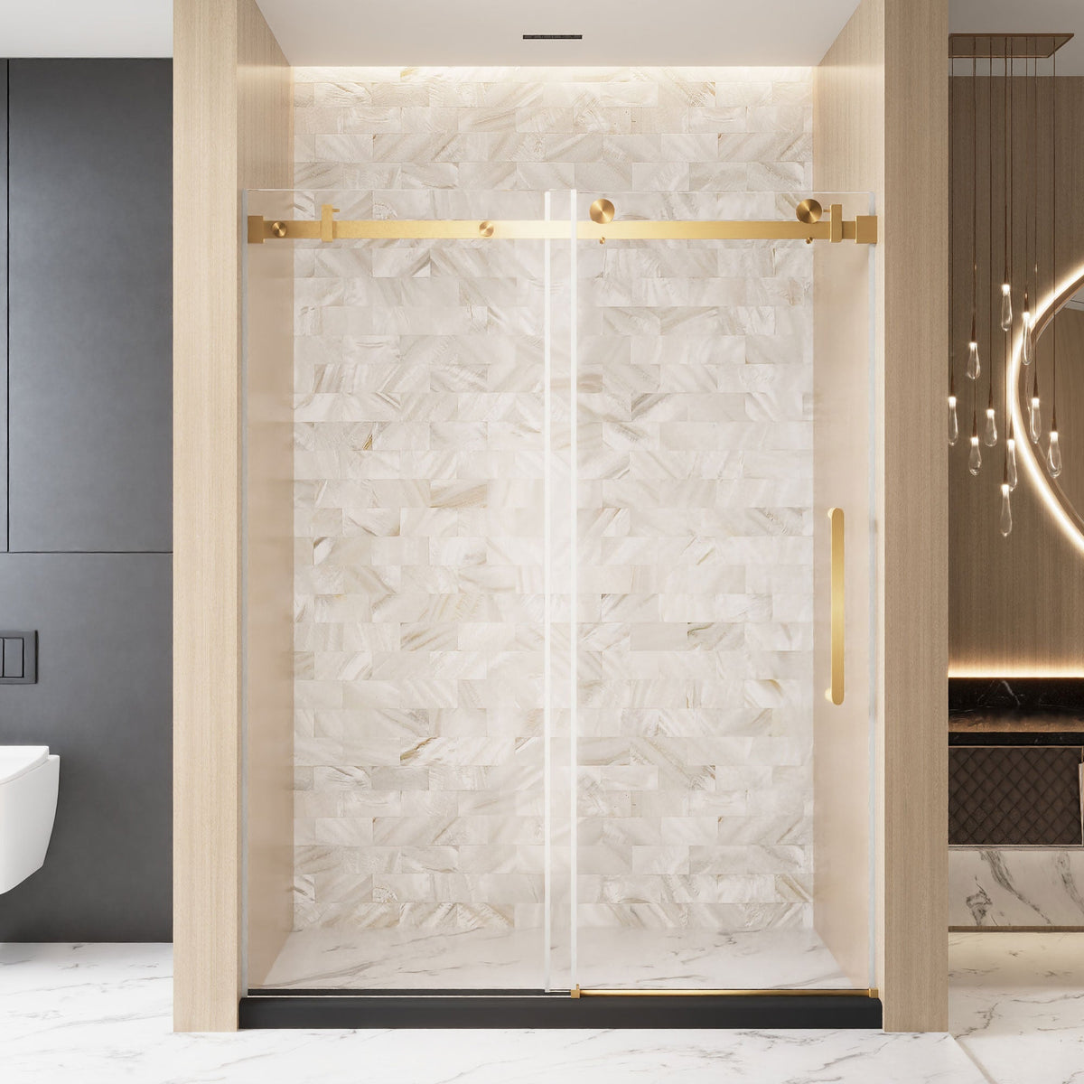 Frameless Single Sliding Shower Door