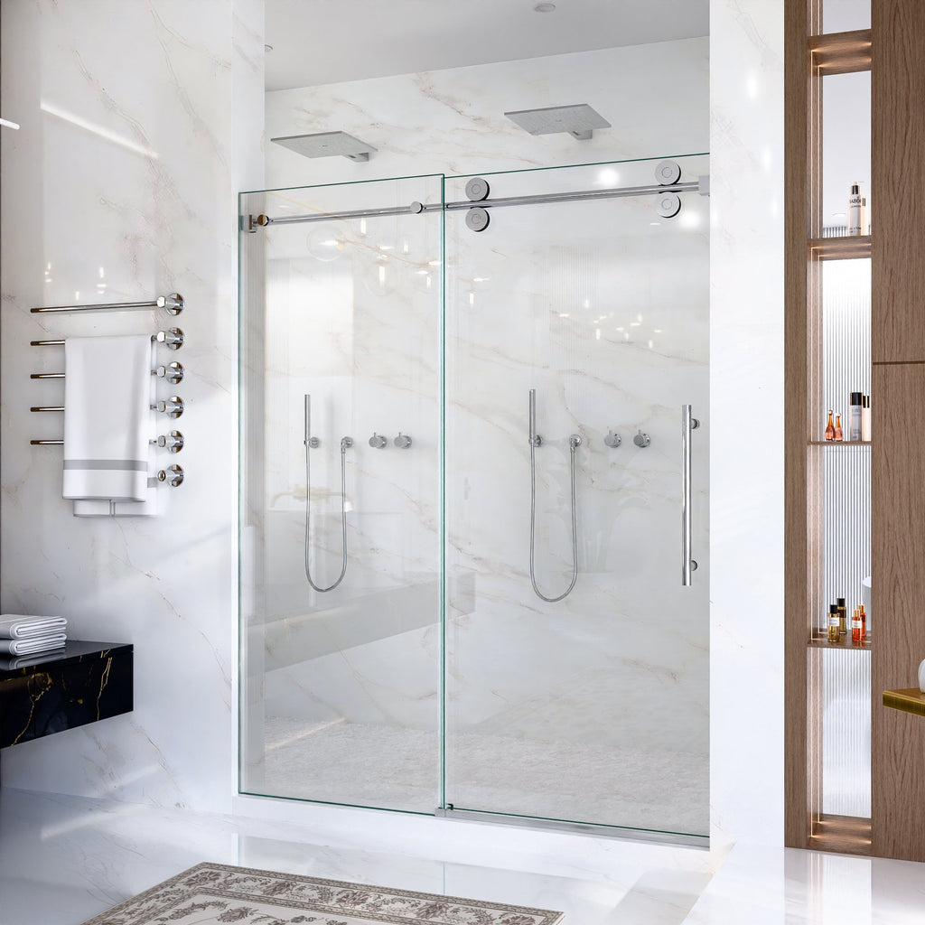 44"-48"W x 76"H Frameless Single Sliding Shower Door