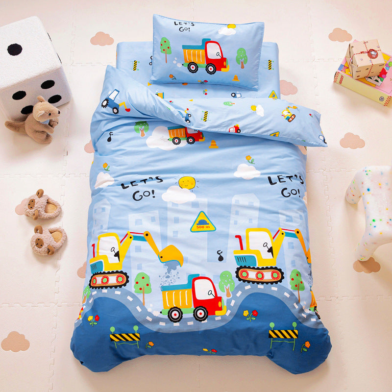 Cotton Kindergarten Three-piece Bedding Set