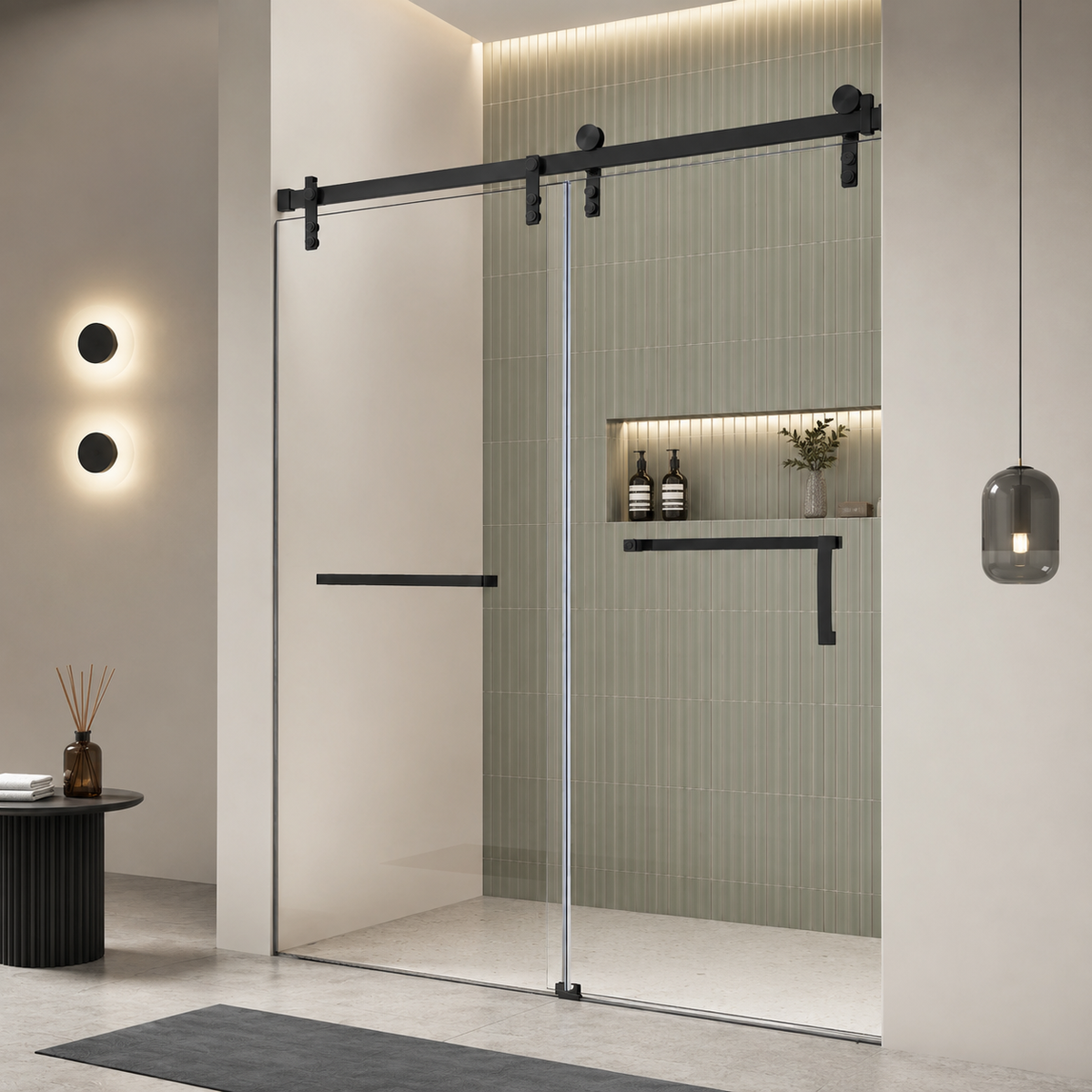 Frameless Single Sliding Shower Door - 60" x 76"