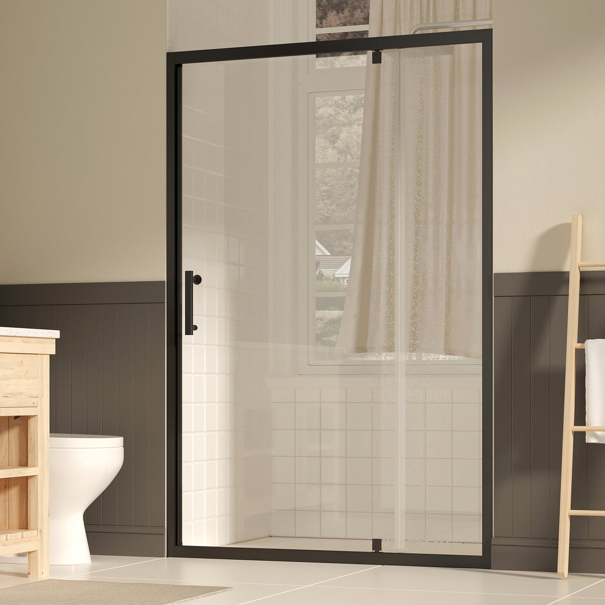 47-49" W × 72" H Pivot Shower Door