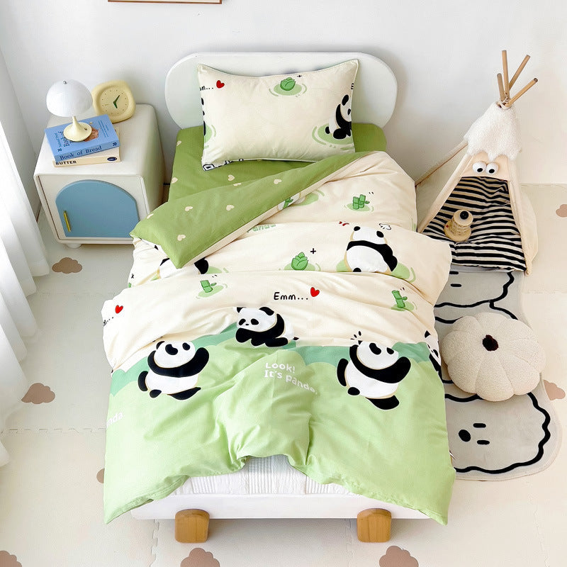 Cotton Kindergarten Three-piece Bedding Set