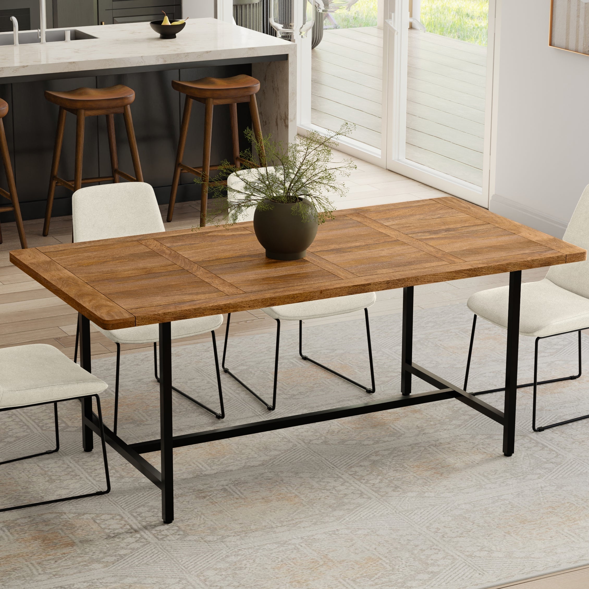 Campbell Dining Table in Burnt Wax