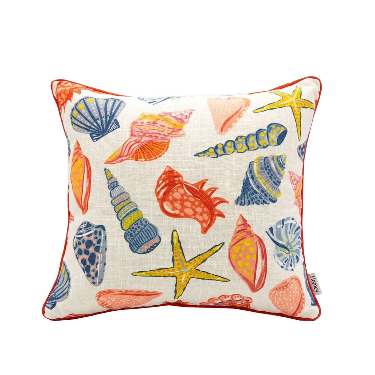 Square Coral Outdoor Pillows with Weather-Resistant Polyester - Multi