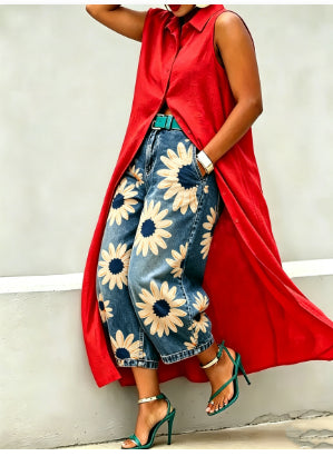 Polyester Wide-leg Pants