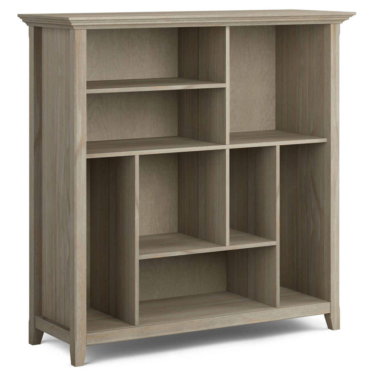 Multi Cube Bookcase and Storage Unit with Eight Storage Cubbies - Black, Gray, White, Dark Brown