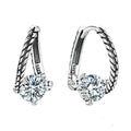 Snake-Bone Moissanite Leverback Earrings in Sterling Silver