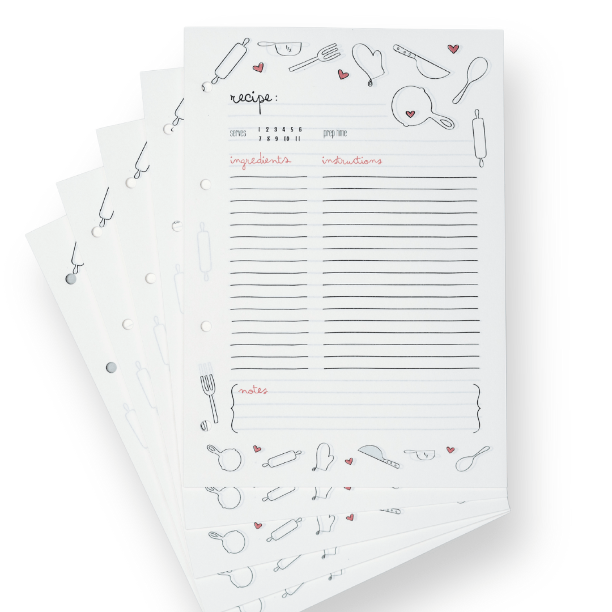 Extra Paper for Recipe Book