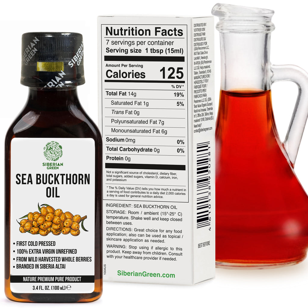 Siberian Sea Buckthorn Oil | 100% Extra Virgin Cold Pressed | 100ml