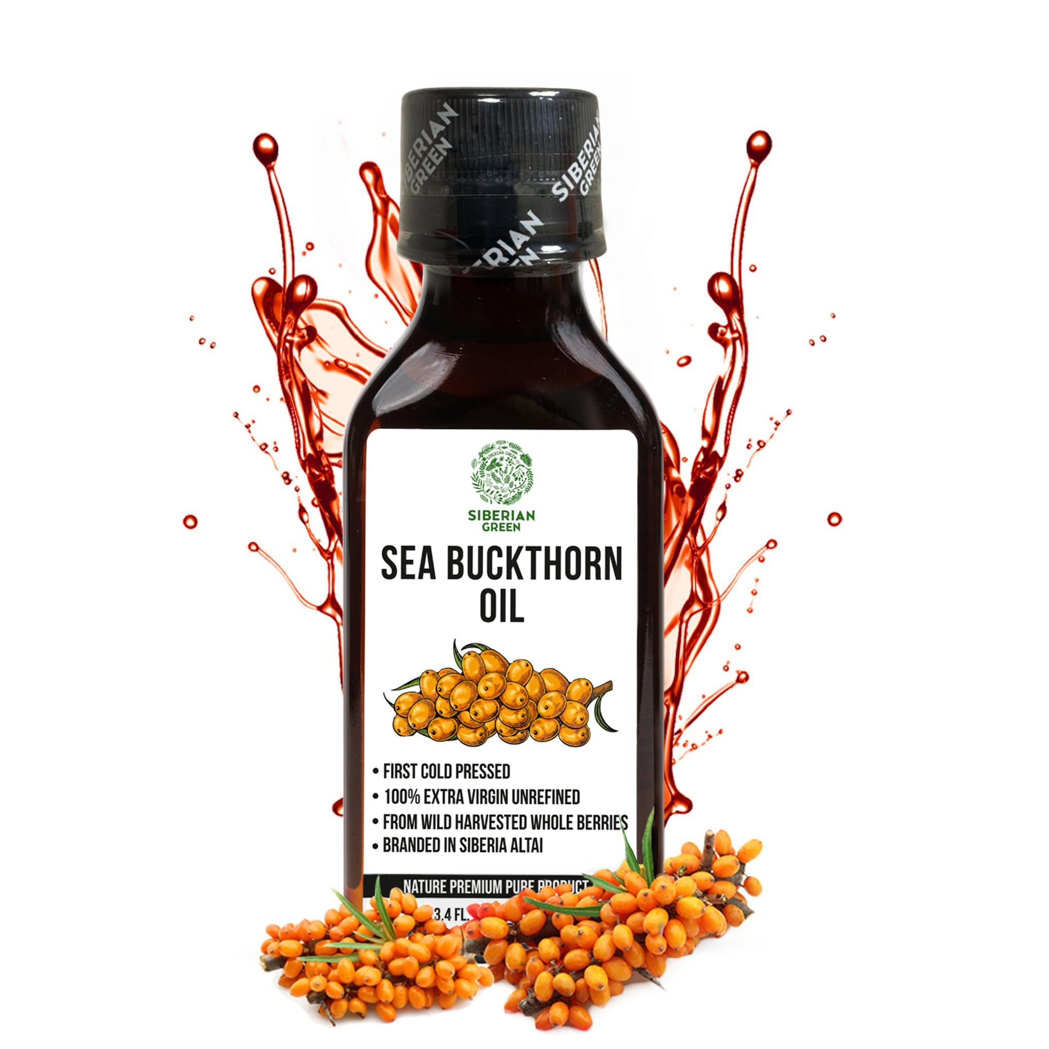 Siberian Sea Buckthorn Oil | 100% Extra Virgin Cold Pressed | 100ml