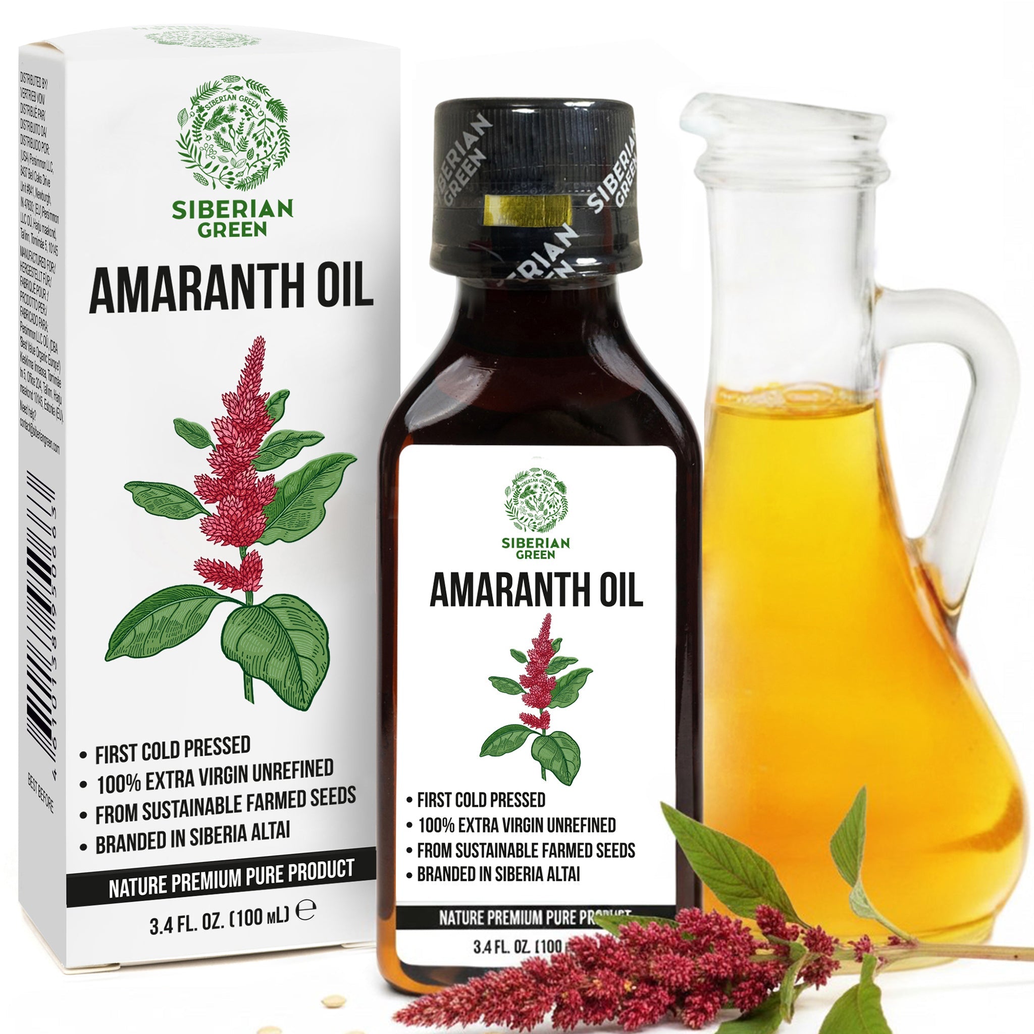 Amaranth Seed Oil 100 ml - Extra Virgin, Cold-Pressed, Premium Quality