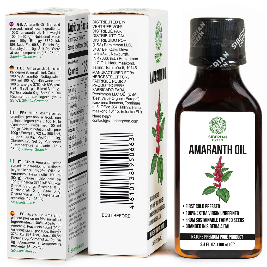 Amaranth Seed Oil 100 ml - Extra Virgin, Cold-Pressed, Premium Quality