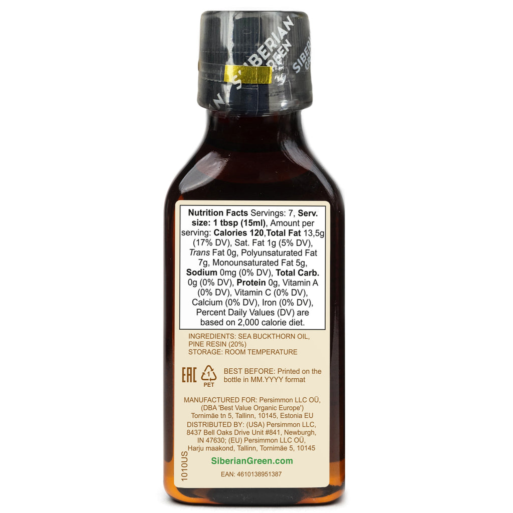 Siberian Sea Buckthorn Oil with Pure Cedar Resin - 100ml
