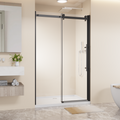 Frameless Shower Door with Zinc Roller Rail System