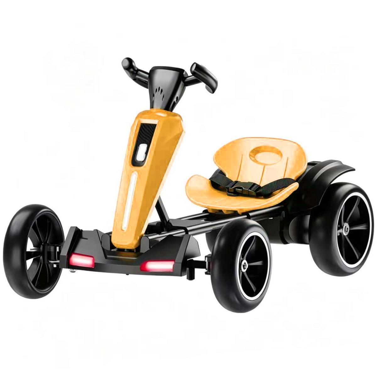 12V Electric Kids Pedal Go Kart - Yellow