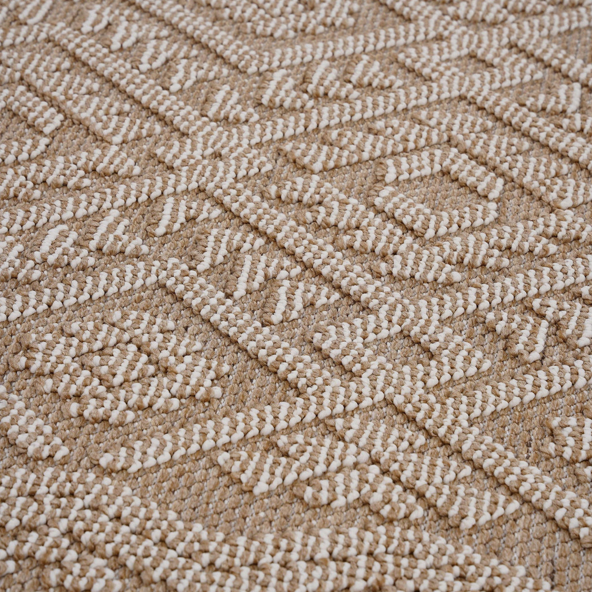 Traditional Indoor/Outdoor Area Rug with Stain Resistance - Light Brown, Dark Gray, Gray