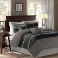 7 Piece Faux Suede Comforter Set Black King