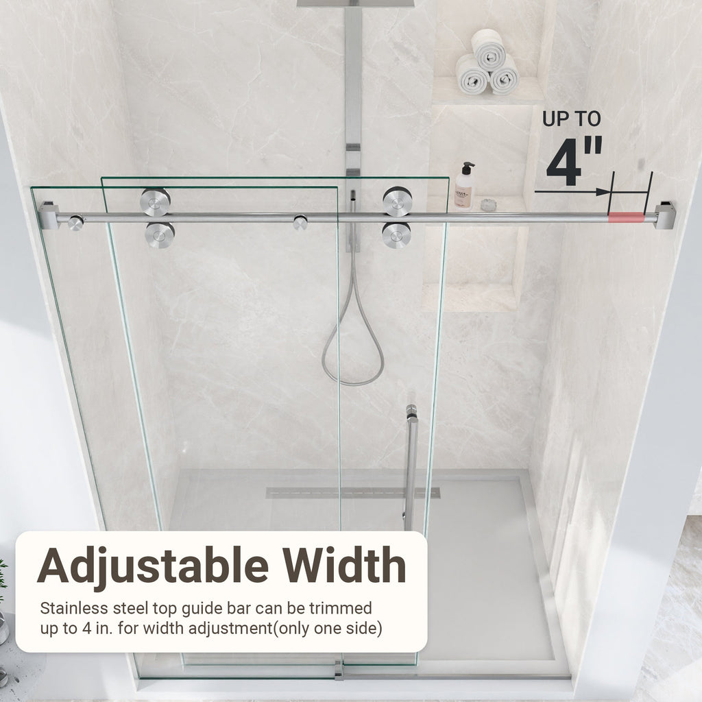 56"-60"W*72" H Frameless Single Sliding Shower Door