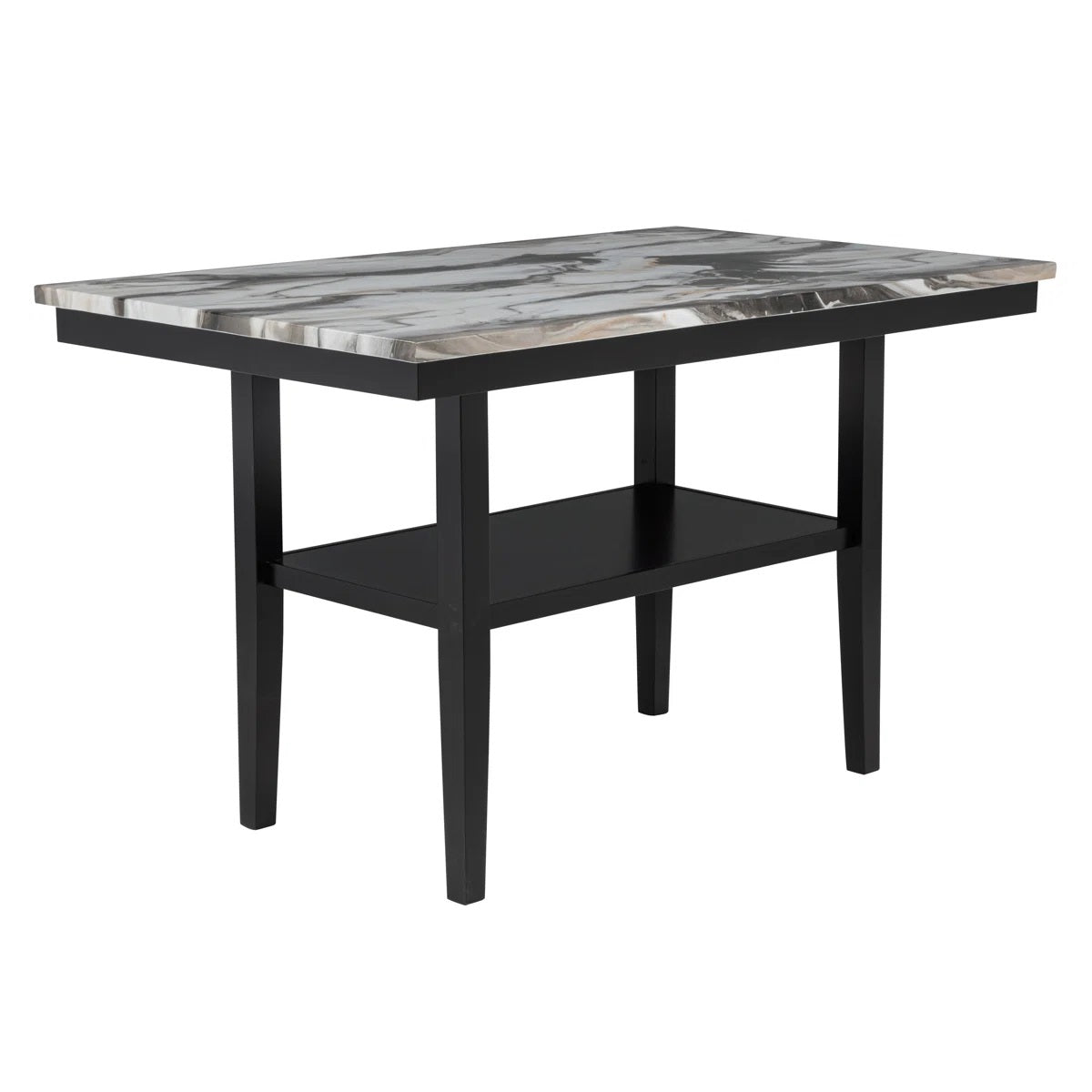 60" Counter Dining Table with Storage Bottom Shelf